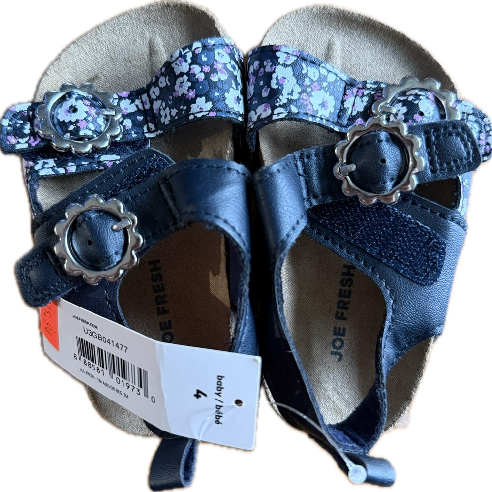Joe Fresh Kids Sandals with Navy and Floral Design